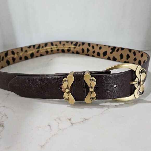 Betsey Johnson Brown Belt, Gold Buckle Man-Made Material Size L 40 Inches - Picture 3 of 11
